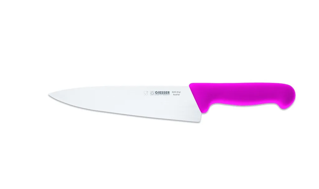 Giesser Messer Küchenmesser Kochmesser mittelspitz breit scharf - 20 cm pink